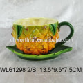 Superior Keramik Espressotasse &amp; Untertasse mit Ananas Form
